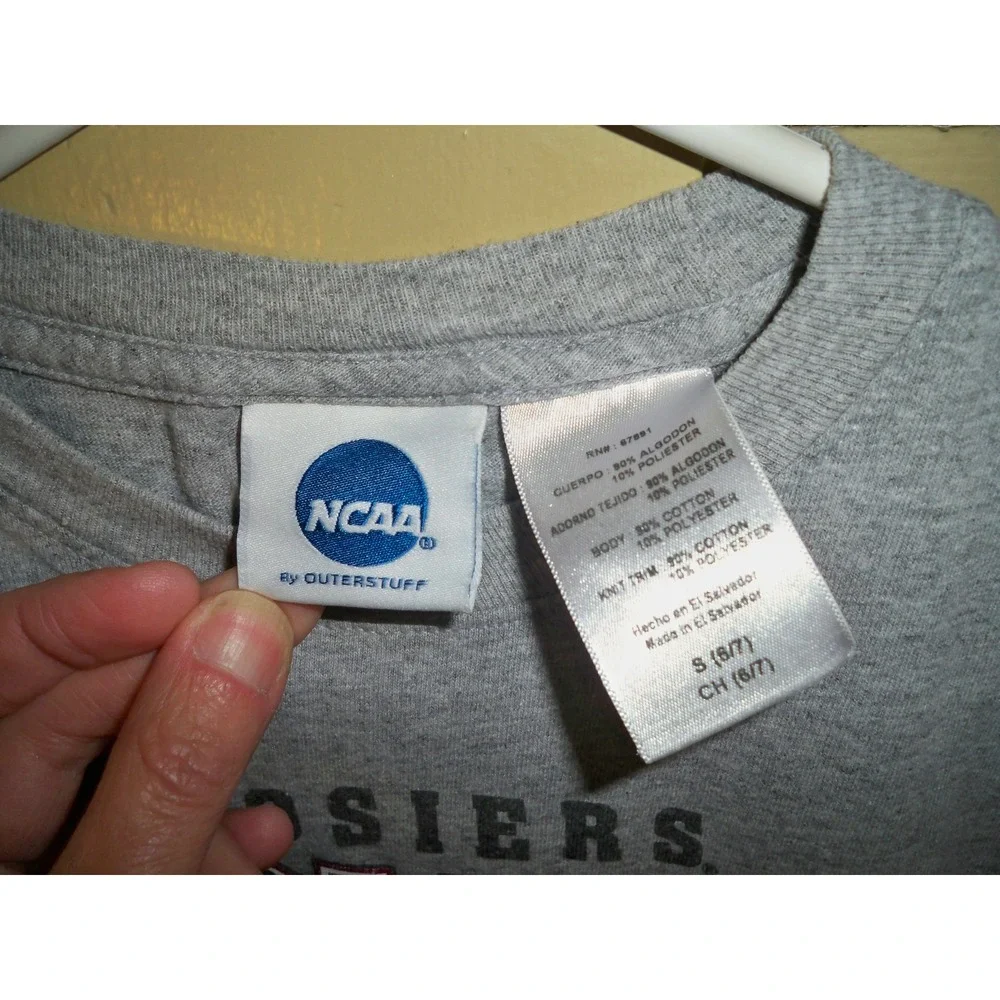 NCAA Indiana IU Hoosiers Kids T Shirt Small 6/7 Graphic‎ Basketball Gray